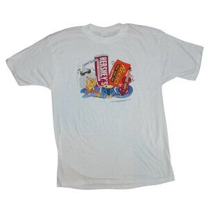 Vintage 1990 Hershey Candy Single Stitch T-Shirt Men's XL Reese's Hershey's Kiss